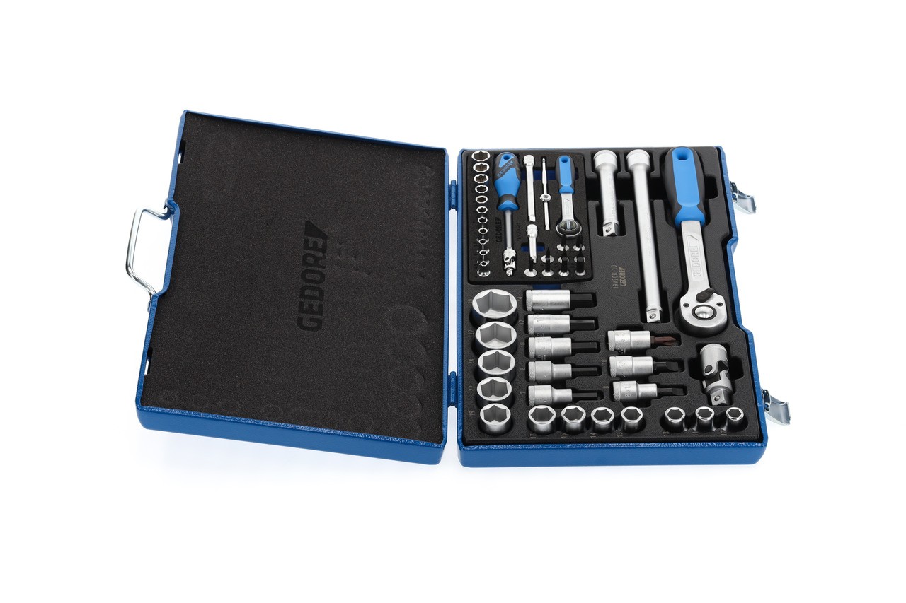 19 V20 U-10 Juego de llaves de vaso 1/4"+1/2" 50 piezas 4-30 mm