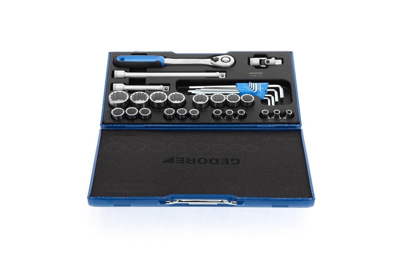 D 19 WAU-20 Juego de llaves de vaso 1/2" 31 piezas UD 5/16-1.1/4"