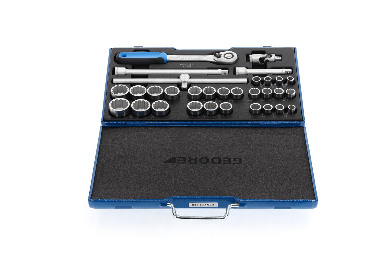 D 19 XMAU-20 Juego de llaves de vaso 1/2" 31 piezas