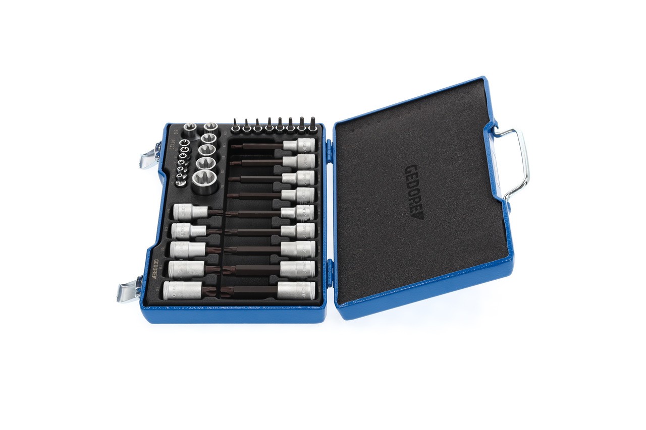 19 TX 20 Juego de destornilladores 1/2" + 1/4" 34 piezas TX