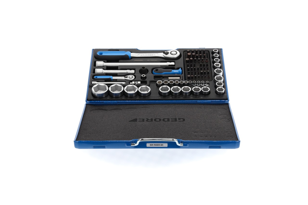 19 V20 U-20 Juego de llaves de vaso 1/4"+1/2" 81 piezas