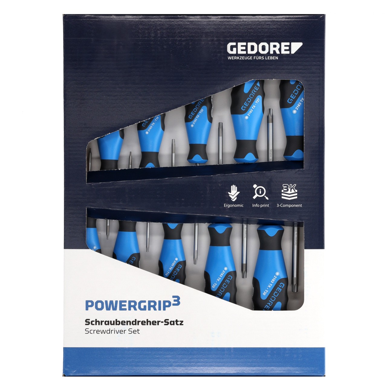 2163 TX-010 Juego de destornilladores 3K de 10 piezas TX T7-T40