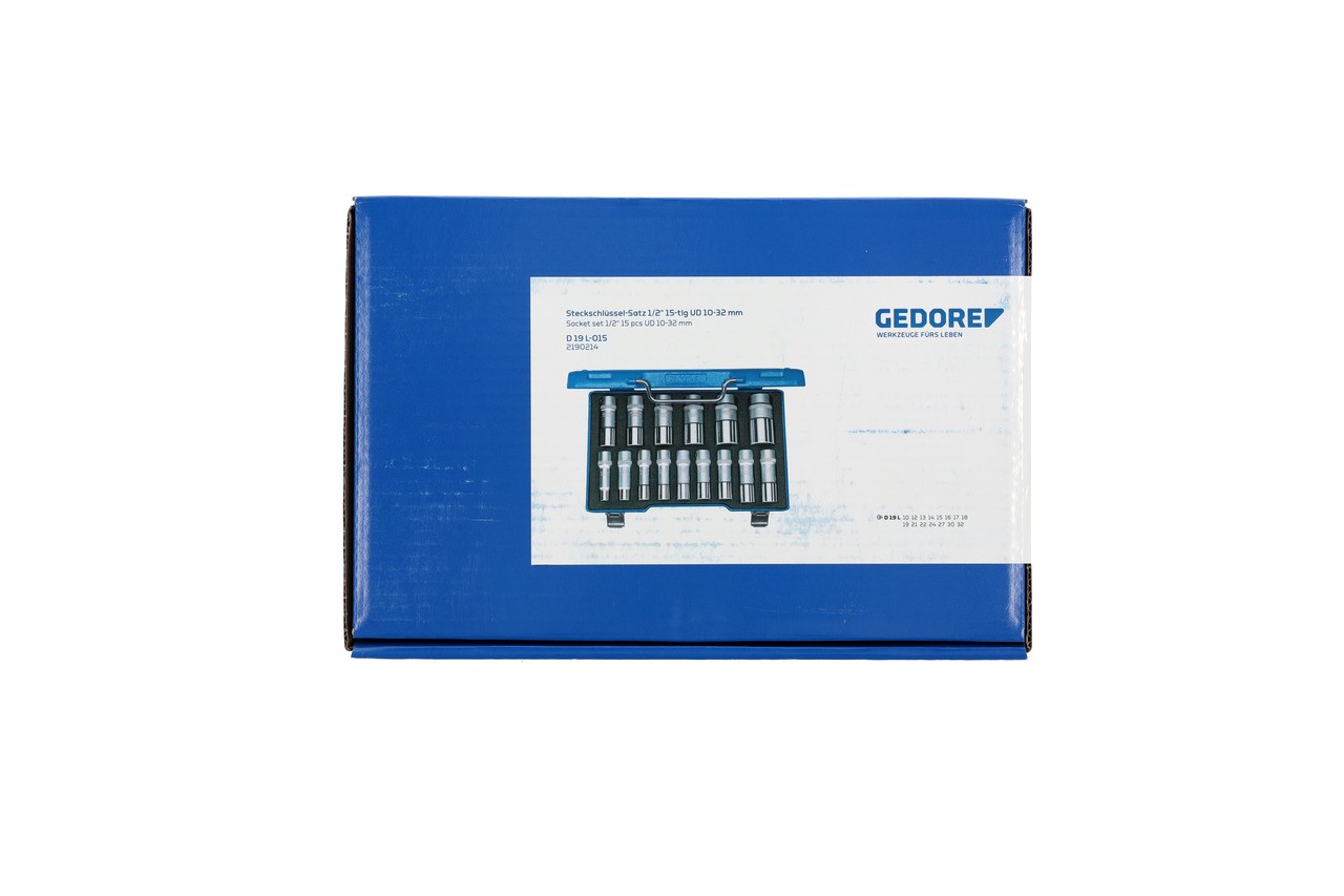 D 19 L-015 Juego de llaves de vaso 1/2" 15 piezas UD 10-32 mm