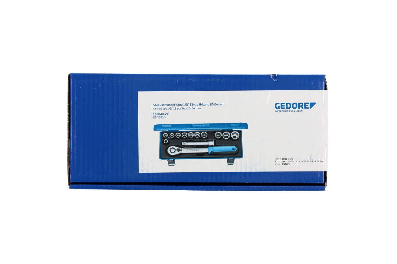 19 KMU-20 Juego de llaves de vaso 1/2", 13 piezas, hexagonal 10-24 mm