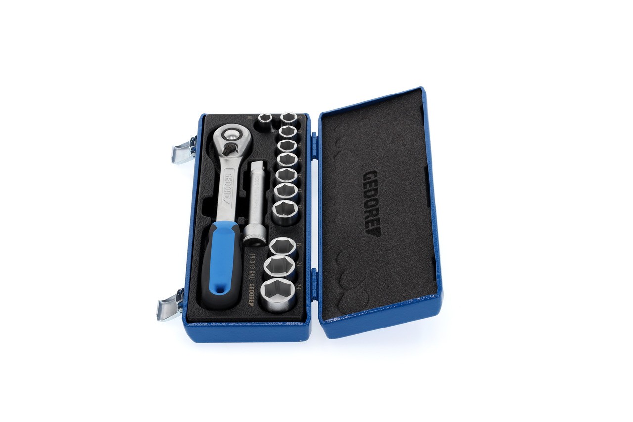 19 KMU-20 Juego de llaves de vaso 1/2", 13 piezas, hexagonal 10-24 mm