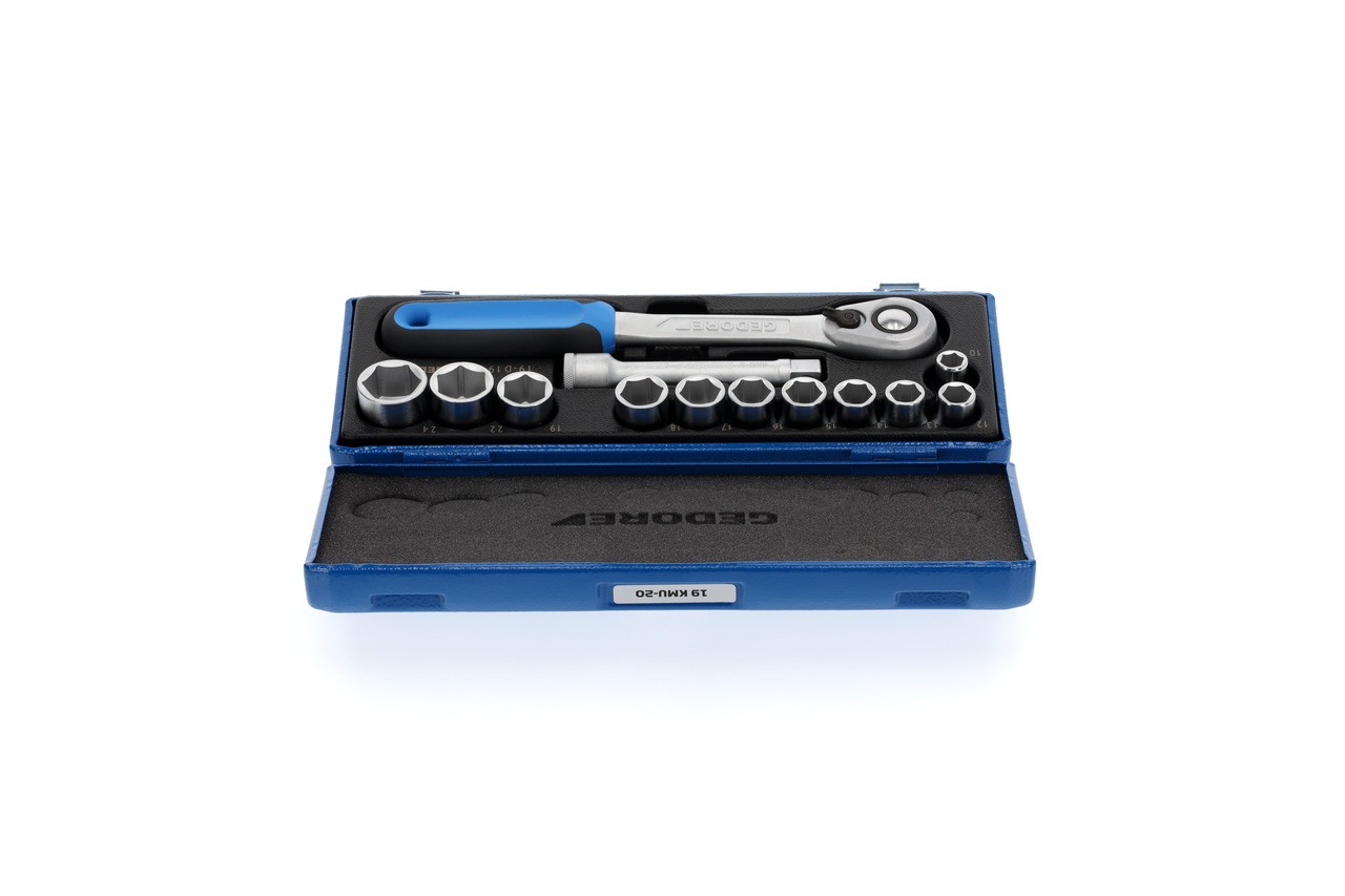 19 KMU-20 Juego de llaves de vaso 1/2", 13 piezas, hexagonal 10-24 mm