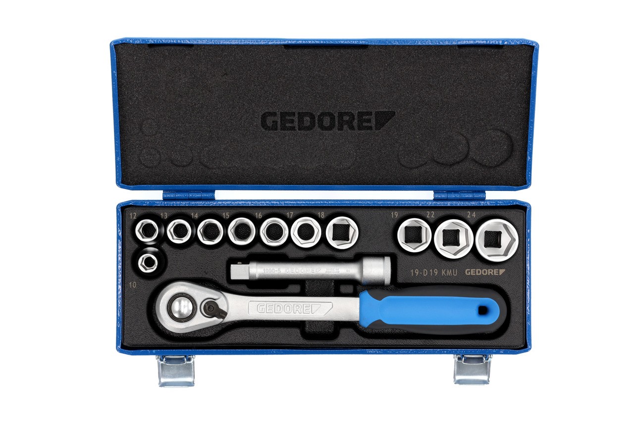 19 KMU-20 Juego de llaves de vaso 1/2", 13 piezas, hexagonal 10-24 mm