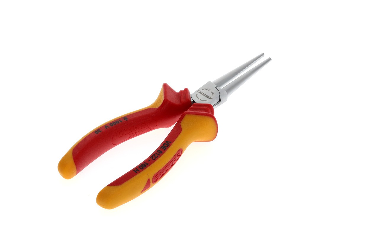 VDE 8122-160 H Alicate de punta redonda VDE con aislamiento de funda 160 mm