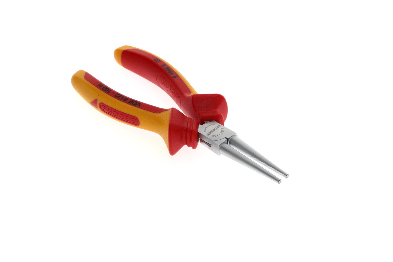 VDE 8122-160 H Alicate de punta redonda VDE con aislamiento de funda 160 mm