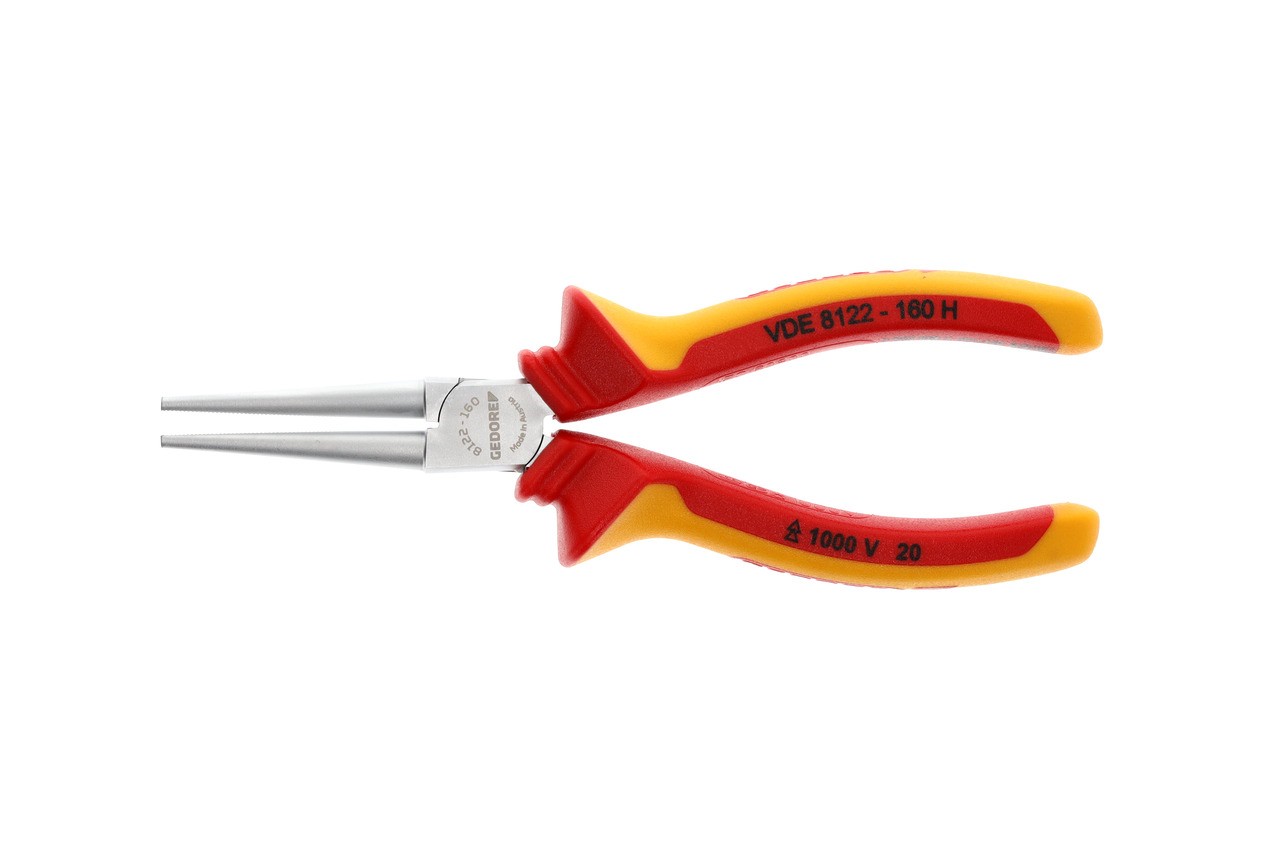VDE 8122-160 H Alicate de punta redonda VDE con aislamiento de funda 160 mm