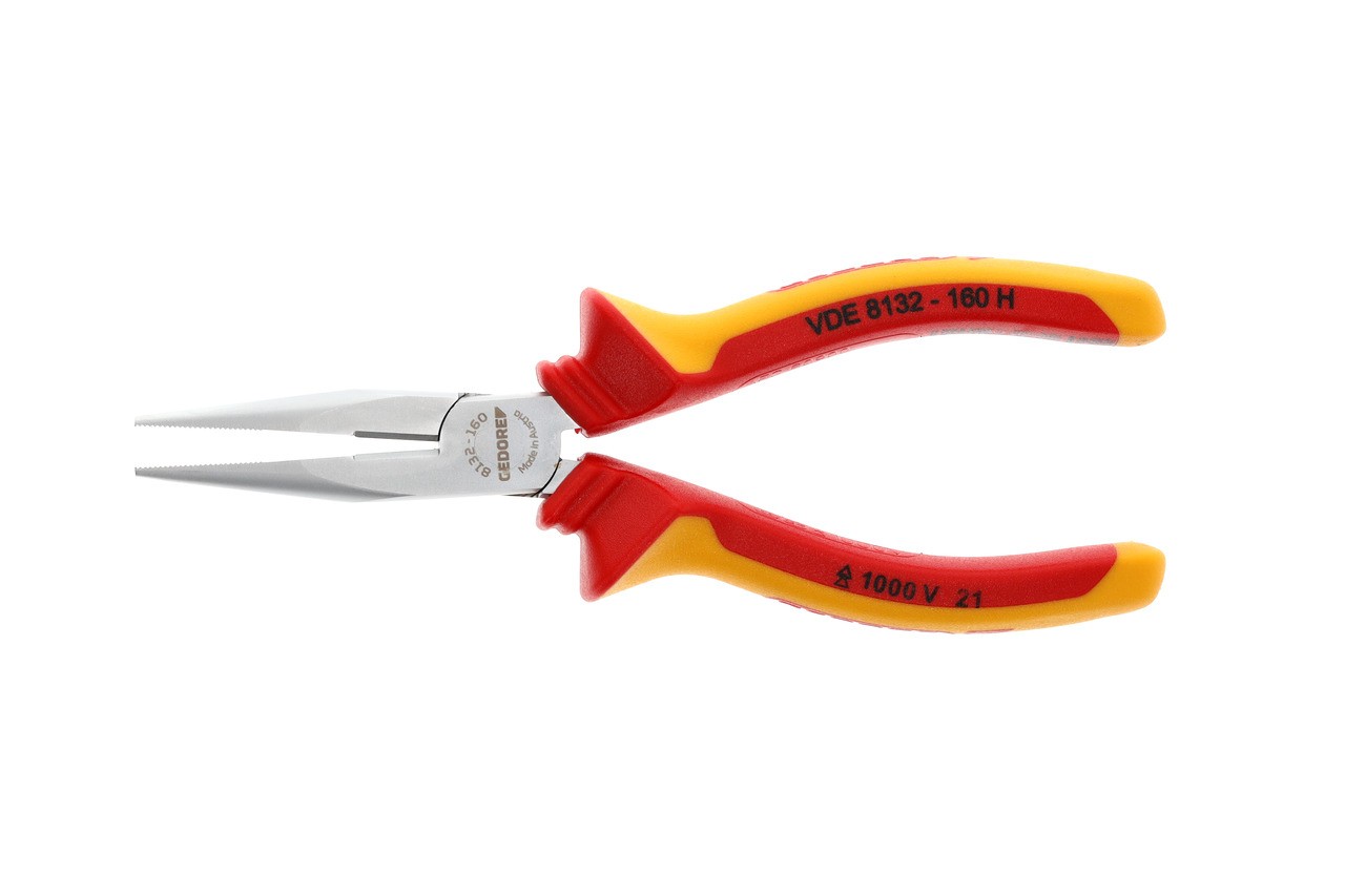 VDE 8132-160 H Alicate de punta redonda VDE con aislamiento de funda 160 mm