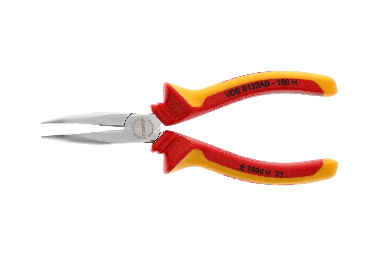 VDE 8132 AB-160 H Alicate de punta redonda VDE con aislamiento de funda 160 mm