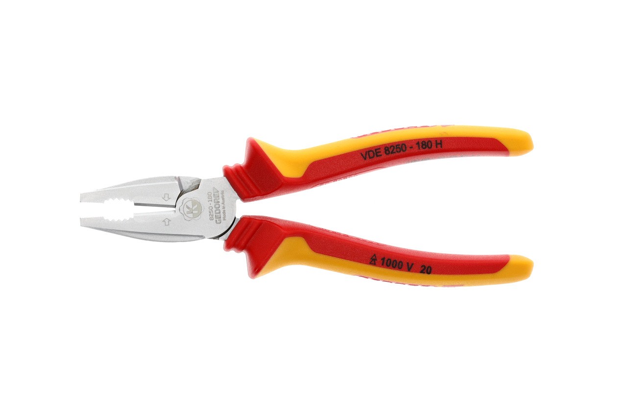 VDE 8250-180 H Alicate combinado de alta resistencia VDE con aislamiento de funda 180 mm