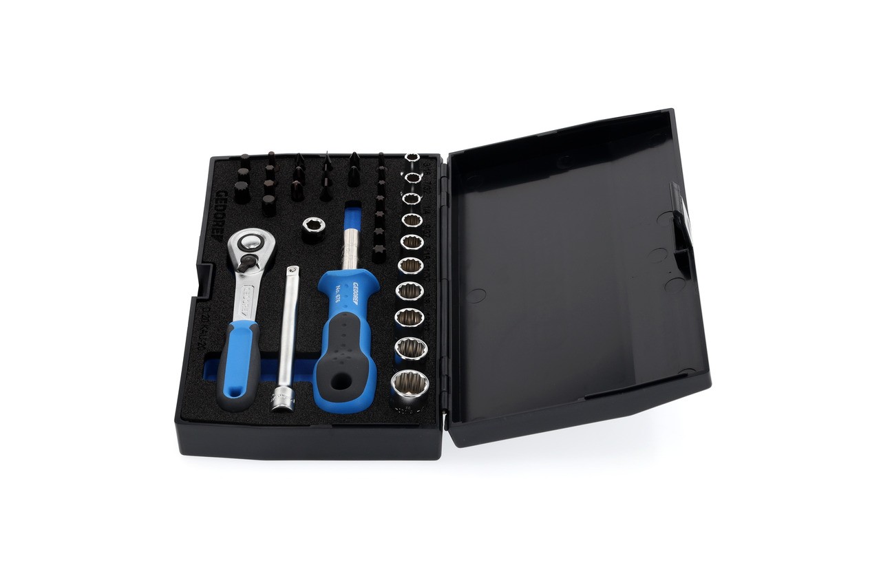 D 20 KAU-20 Juego de llaves de vaso 1/4" 37 piezas UD-IN-IS-PH-PZ-TX