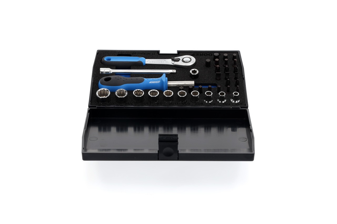 D 20 KAU-20 Juego de llaves de vaso 1/4" 37 piezas UD-IN-IS-PH-PZ-TX