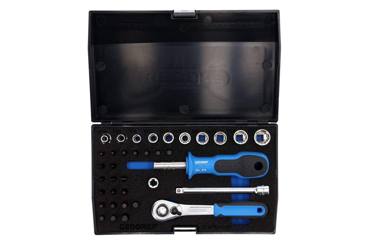 D 20 KAU-20 Juego de llaves de vaso 1/4" 37 piezas UD-IN-IS-PH-PZ-TX