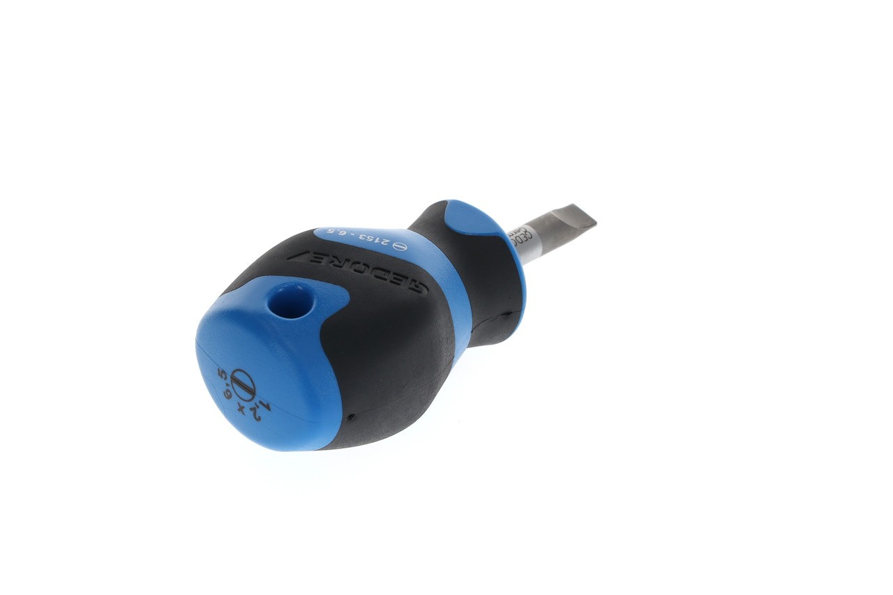 2153 6,5 Destornillador, forma corta, ranura 6,5 mm