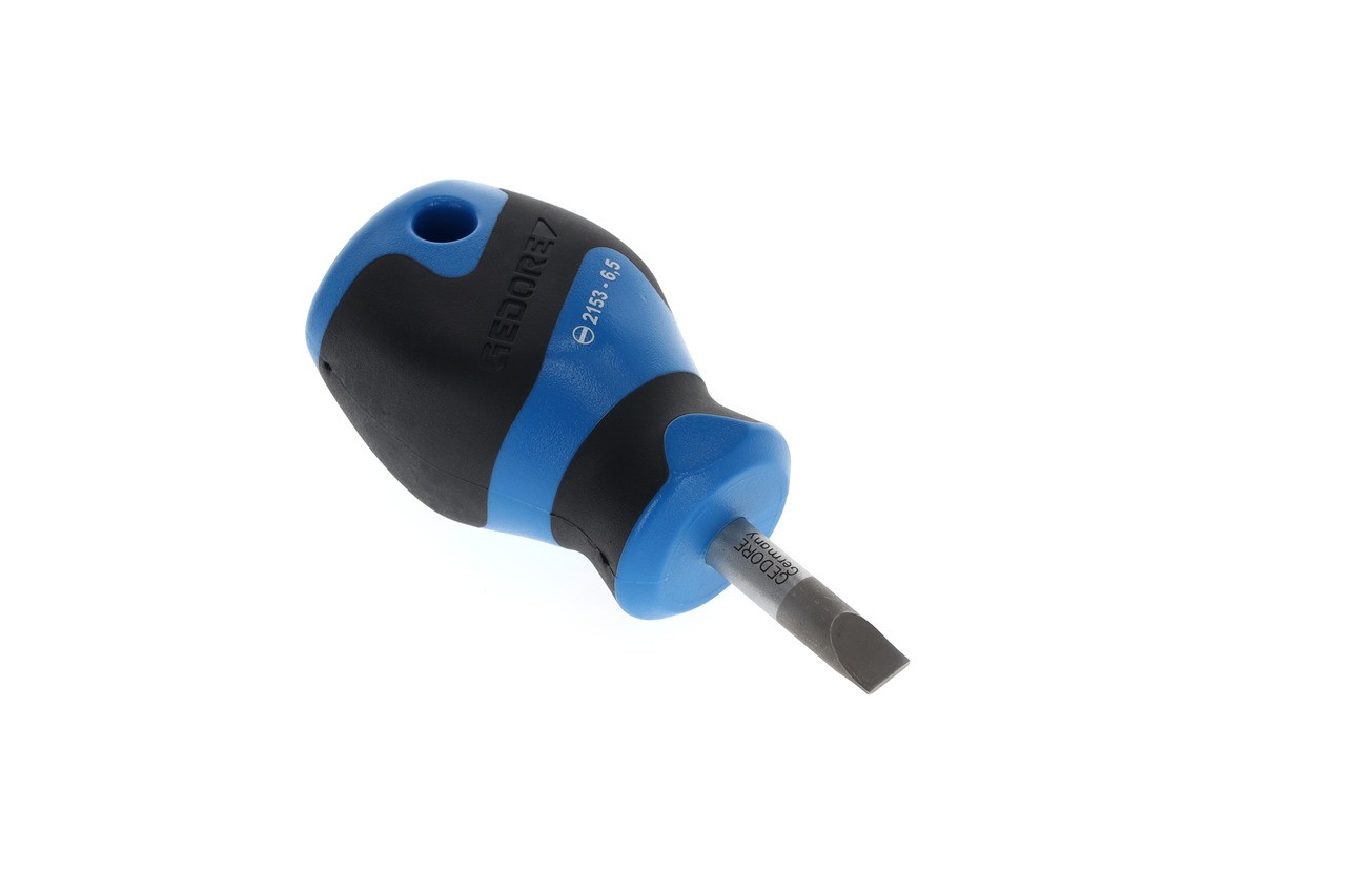 2153 6,5 Destornillador, forma corta, ranura 6,5 mm