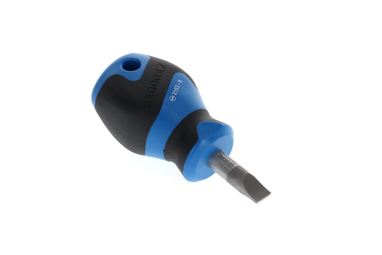 2153 8 Destornillador, forma corta, ranura 8 mm