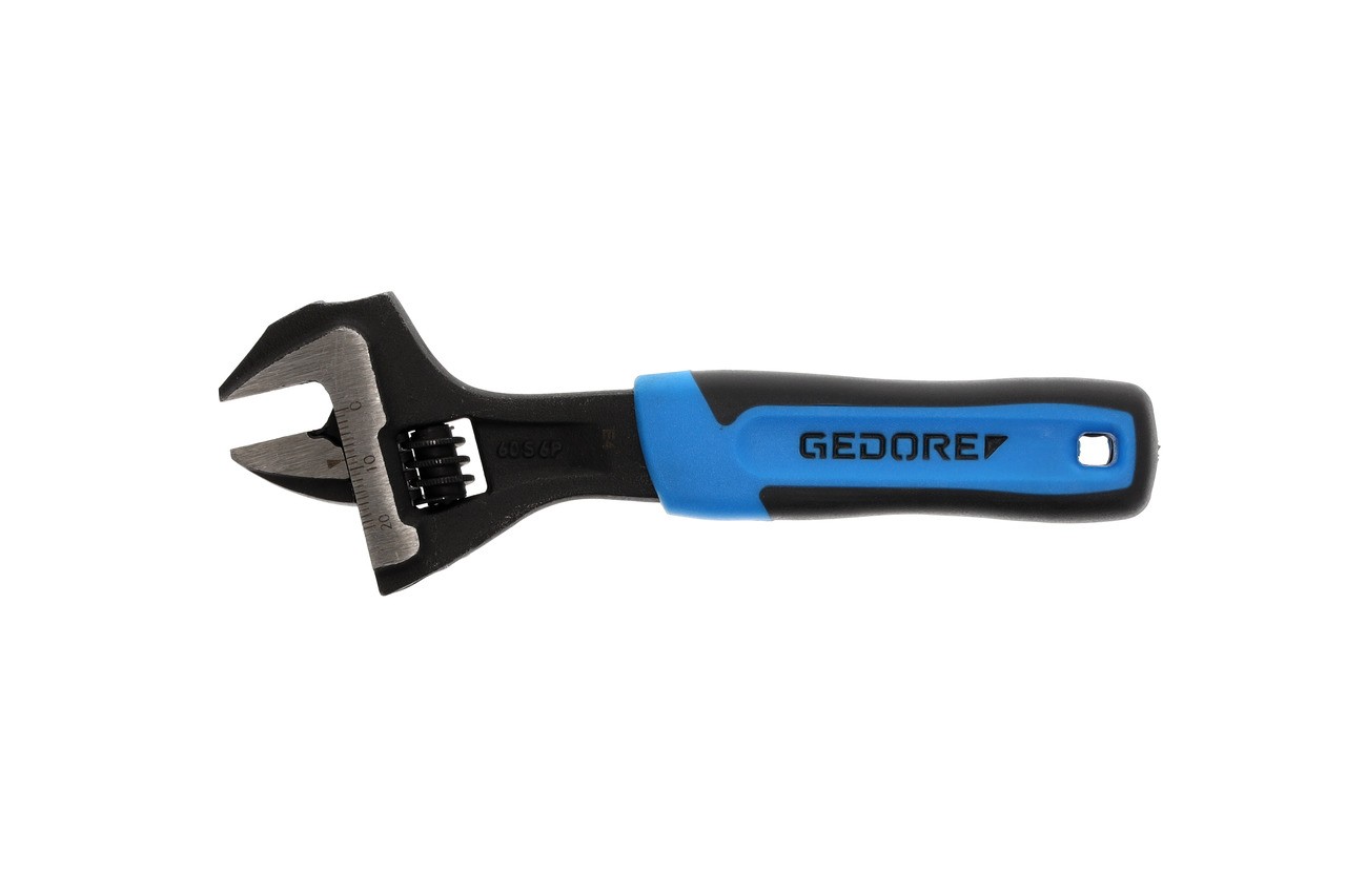 60 S 6 JP Llave de boca única 6", ajustable, fosfatado con mango de plástico