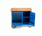 1504 0701 Banco de trabajo con ruedas con 8 Cajones
