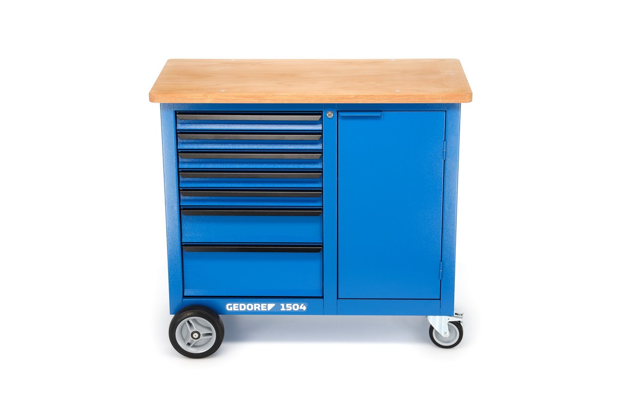 1504 0511 Banco de trabajo con ruedas con 7 Cajones