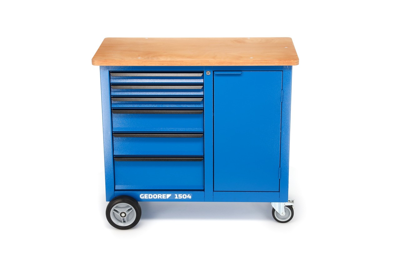 1504 0321 Banco de trabajo con ruedas con 6 Cajones