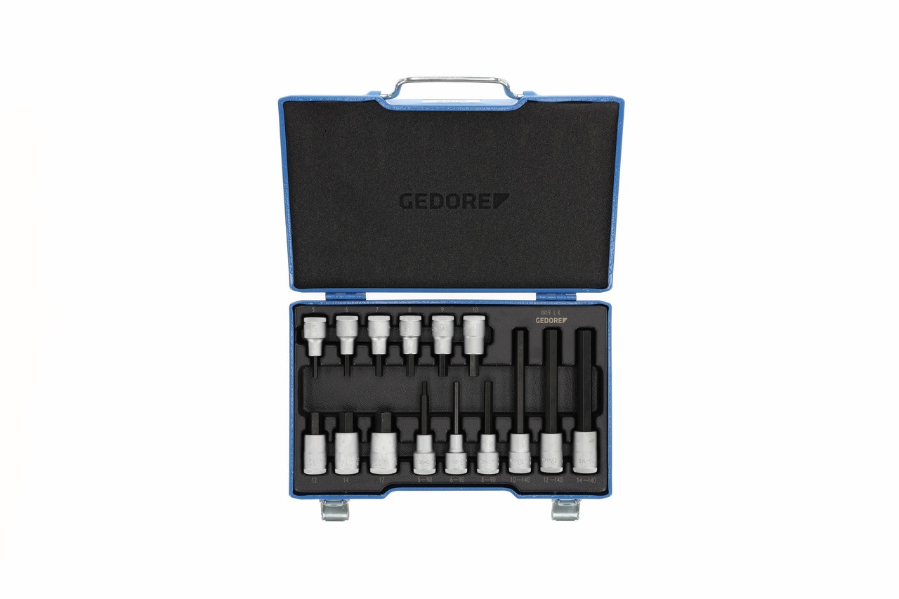 IN 19 LKM Juego de destornilladores 1/2" 15 piezas Interior hexagonal 5-17mm