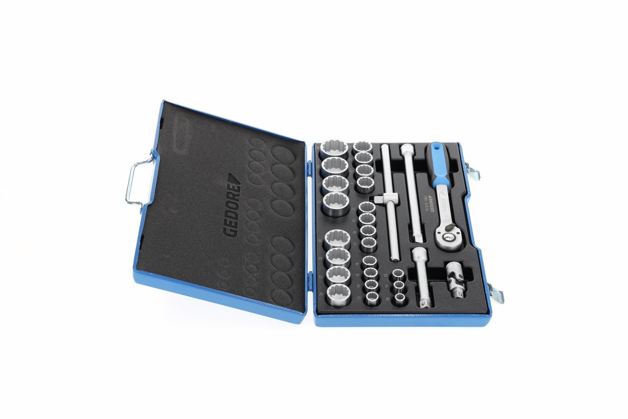 D 19 VMU-10 Juego de llaves de vaso 1/2" 28 piezas UD 10-36 mm