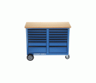 1506 XL 2511 Banco de trabajo con ruedas 1,25 m Ancho con 2x 7 cajones
