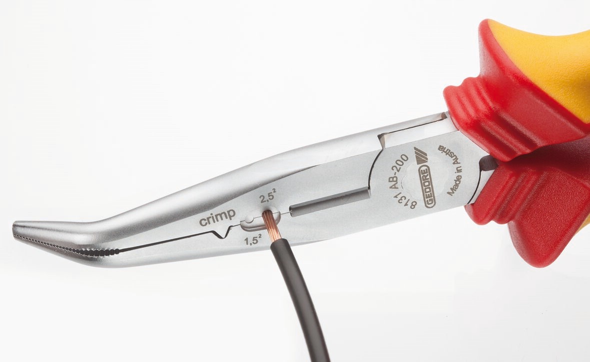 VDE 8131 AB-200 H Alicate multifunción VDE 200 mm aislamiento por funda angulado,