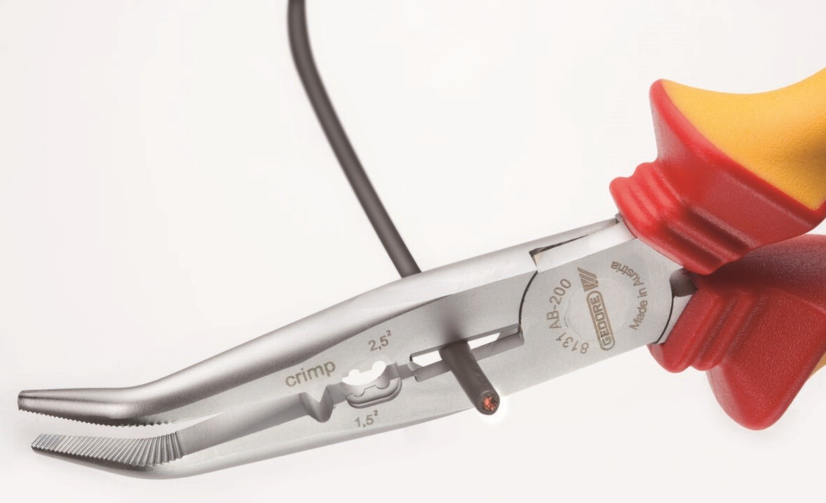 VDE 8131 AB-200 H Alicate multifunción VDE 200 mm aislamiento por funda angulado,