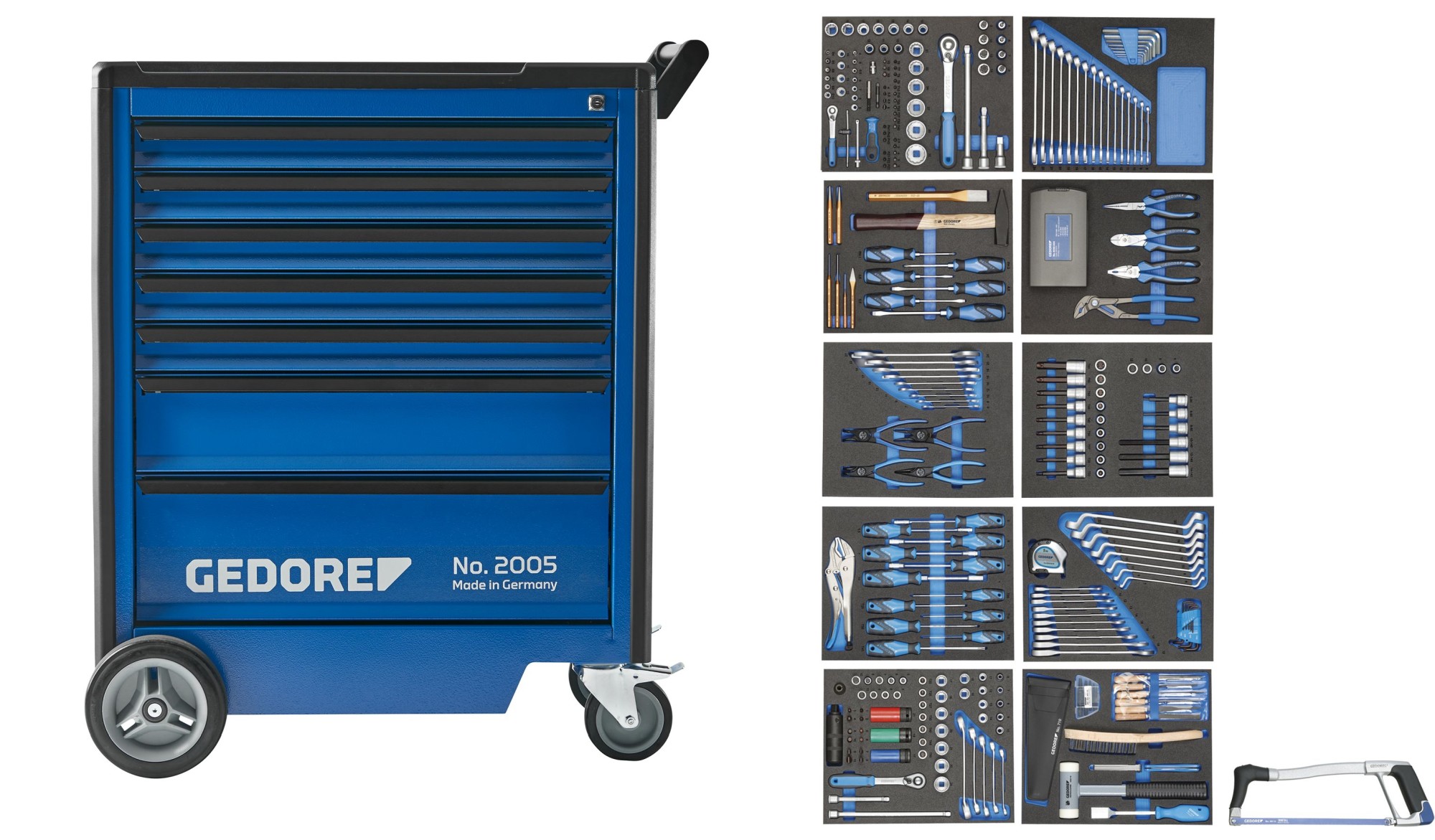 2005-TS-308 Carro de herramientas con 308 conjunto de herramientas en 4 partes