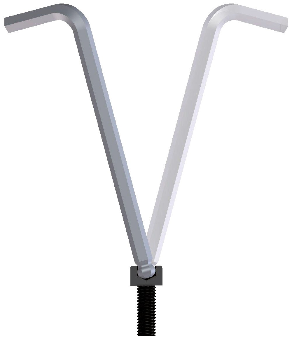 H 42 KEL-88 Juego de destornilladores angulares XL con cabeza esférica en soporte, 8 piezas 2-10 mm