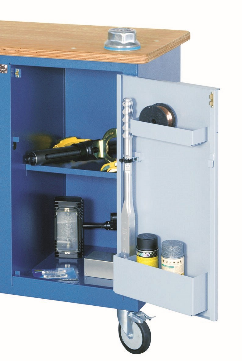 1504 0511 S Banco de trabajo con ruedas con 7 Cajones y tornillo de banco