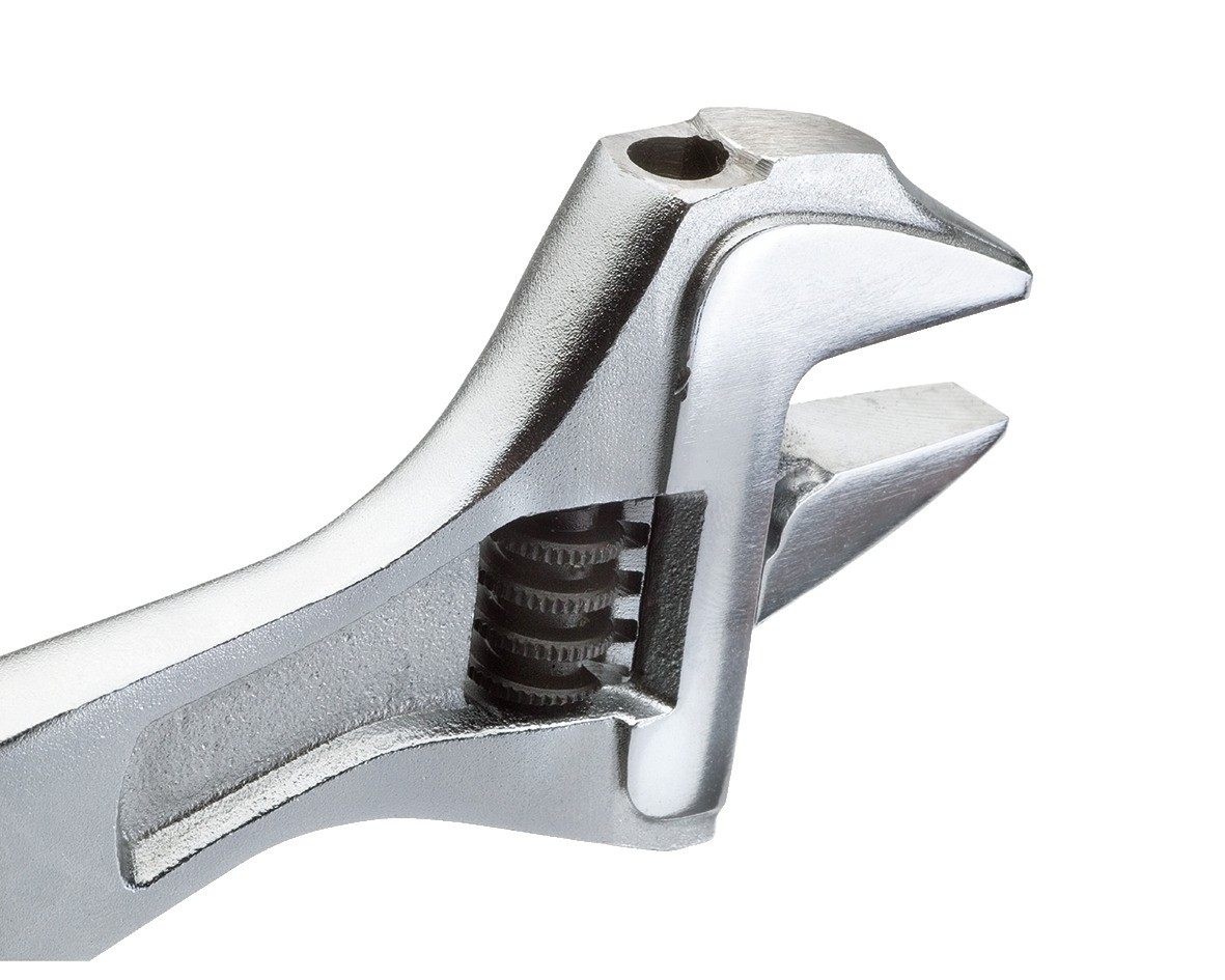 60 S 12 JP Llave de boca única 12", ajustable, fosfatado con mango de plástico