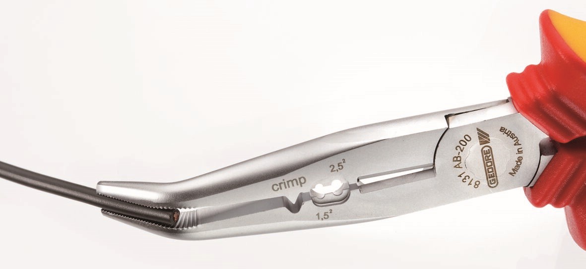 VDE 8131 AB-200 H Alicate multifunción VDE 200 mm aislamiento por funda angulado,