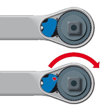 1993 U-20 Carraca reversible 1/2", mango 2K 270 mm