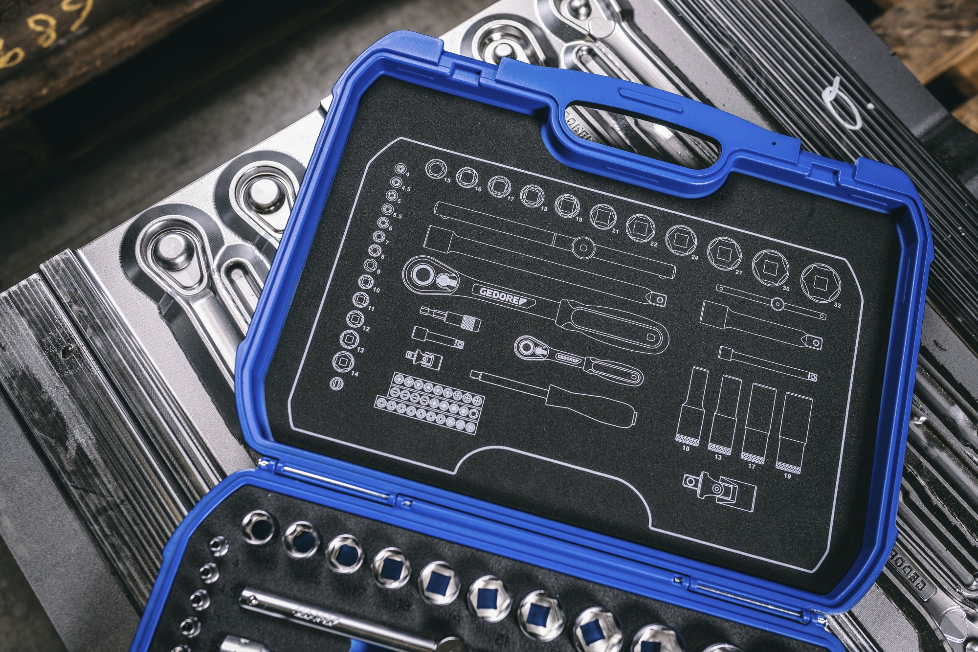 19 BMC 20 Juego de llaves de vaso 1/4"+1/2"