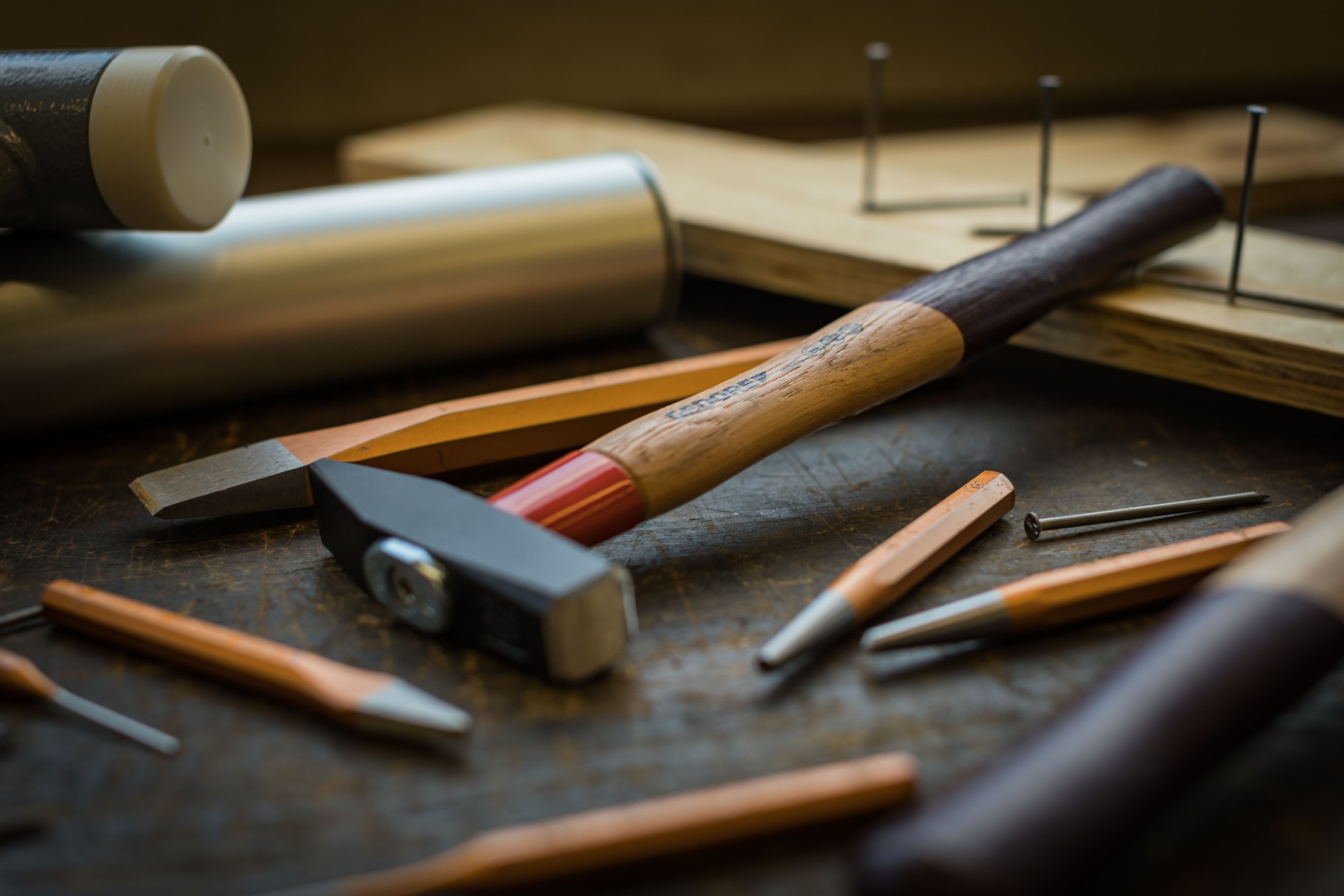 600 H-100 Martillo de herrero ROTBAND-PLUS con mango de nogal americano 100 g