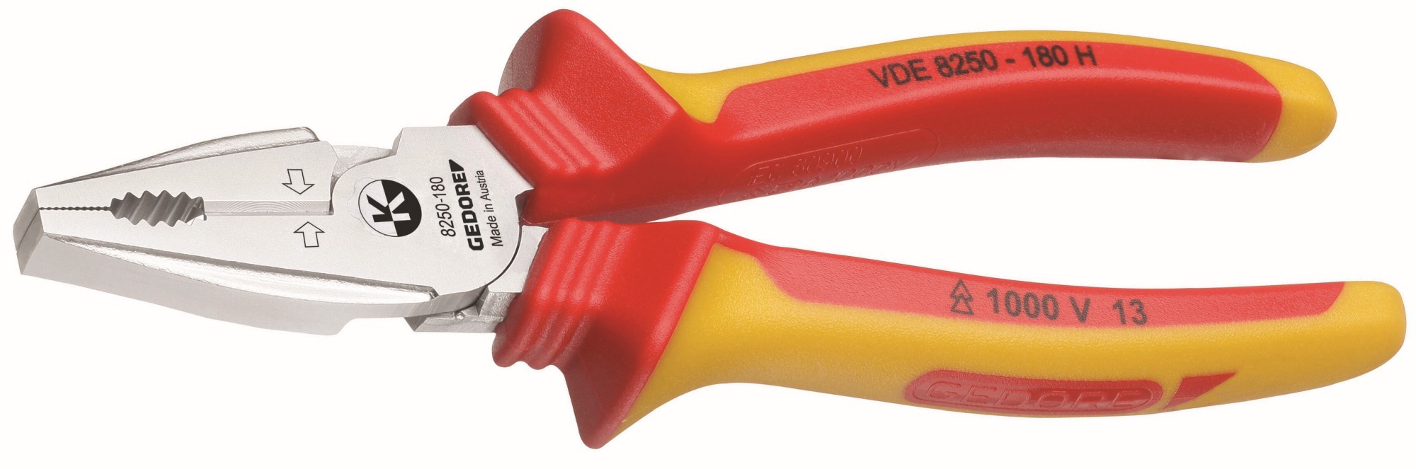 SB VDE 8250-180 H Alicate combinado de alta resistencia VDE con aislamiento de funda 180 mm