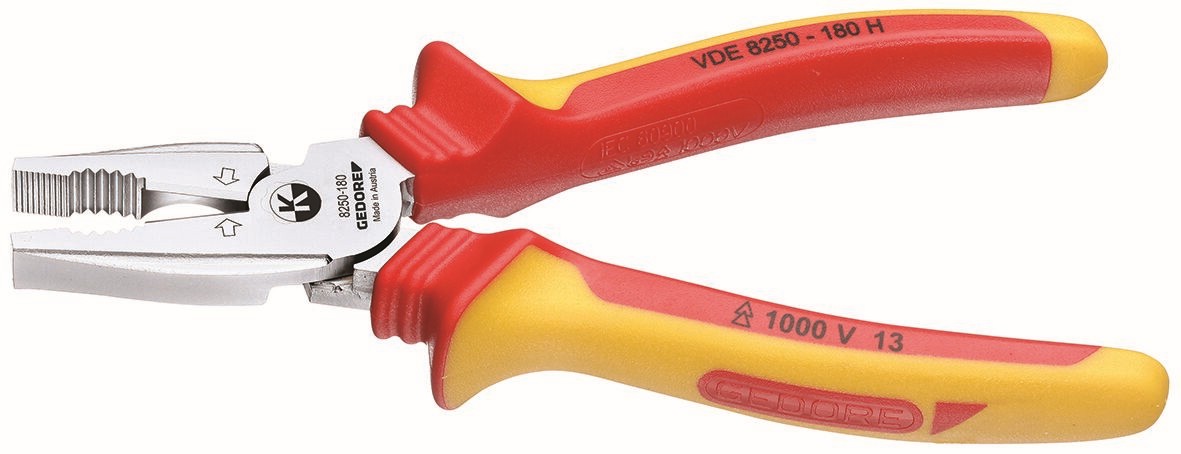 SB VDE 8250-180 H Alicate combinado de alta resistencia VDE con aislamiento de funda 180 mm