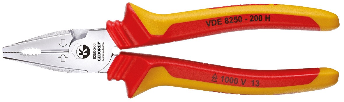 VDE 8250-200 H Alicate combinado de alta resistencia VDE con aislamiento de funda 200 mm