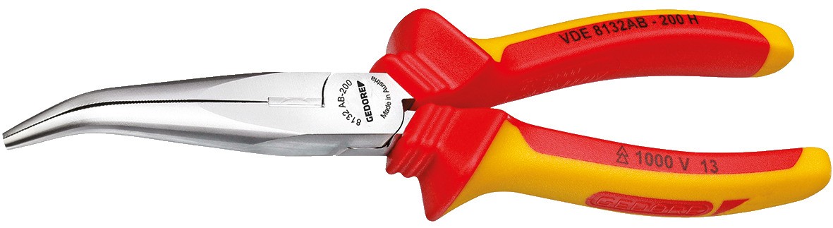 VDE 8132 AB-200 H Alicate de punta redonda VDE con aislamiento de funda 200 mm