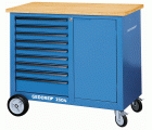 1504 0810 Banco de trabajo con ruedas con 9 Cajones