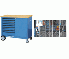 1504 EU Banco de trabajo con ruedas con surtido