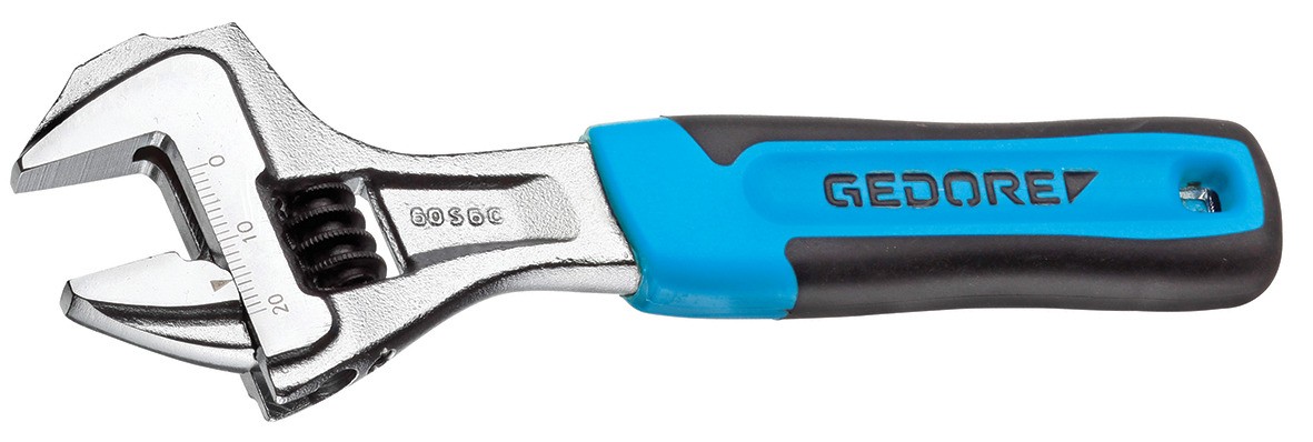 60 S 12 JC Llave de boca única 12" ajustable, cromado, mango 2K