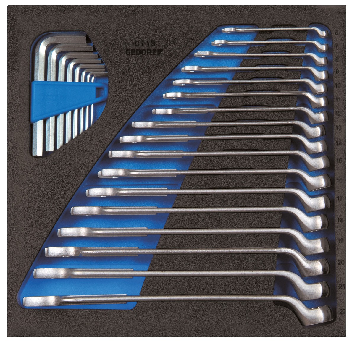 1500 CT2-1 B Juego de llaves combinadas en el módulo de herramientas de control de 2/3