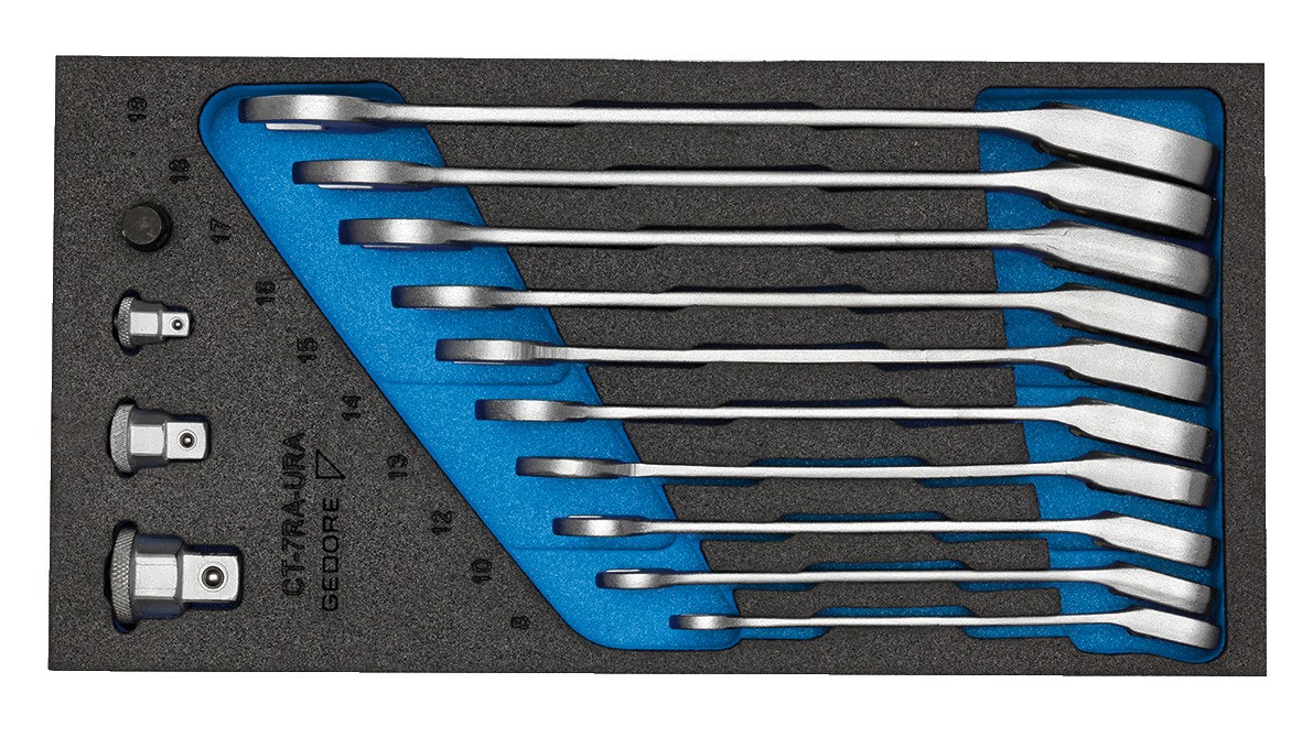 1500 CT1-7 URA Juego de llaves de trinquete combinadas, reversibles a 1/3 del módulo de herramientas de control