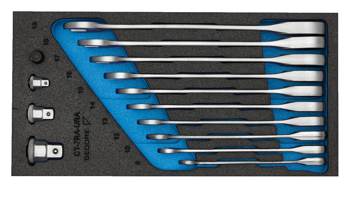 1500 CT1-7 RA Juego de llaves de boca con carraca de anillo en 1/3 módulo de herramientas de control